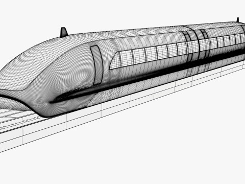 Treno ad alta velocità Maglev M1 Modello 3D
