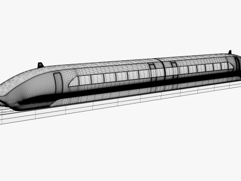 Treno ad alta velocità Maglev M1 Modello 3D