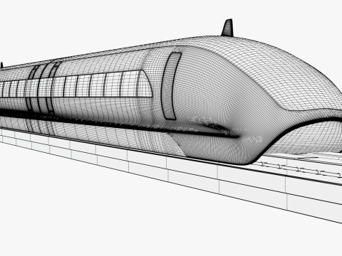 Treno ad alta velocità Maglev M1 Modello 3D
