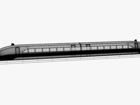 Treno ad alta velocità Maglev M1 Modello 3D