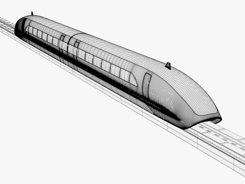 Treno ad alta velocità Maglev M1 Modello 3D