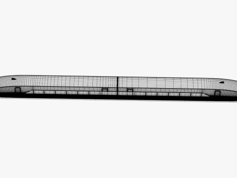 Treno ad alta velocità Maglev M1 Modello 3D