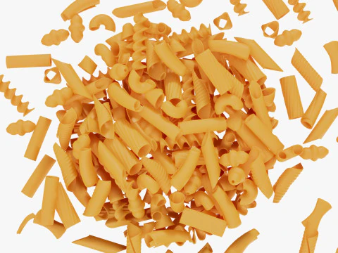 Pasta Shapes Assortment M1 3D Model