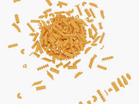 Pasta Shapes Assortment M1 3D Model