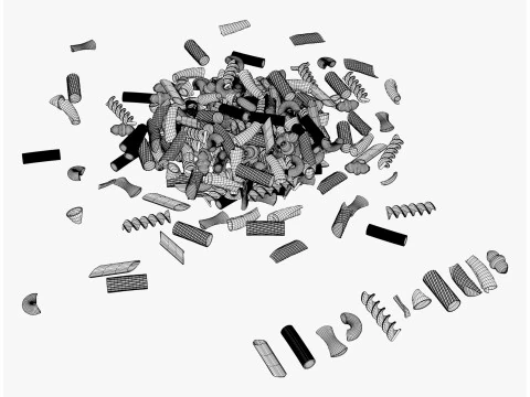 Pasta Shapes Assortment M1 3D Model