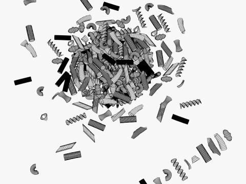 Pasta Shapes Assortment M1 3D Model