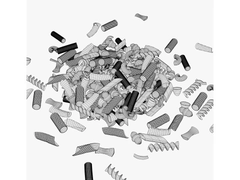 Pasta Shapes Assortment M1 3D Model