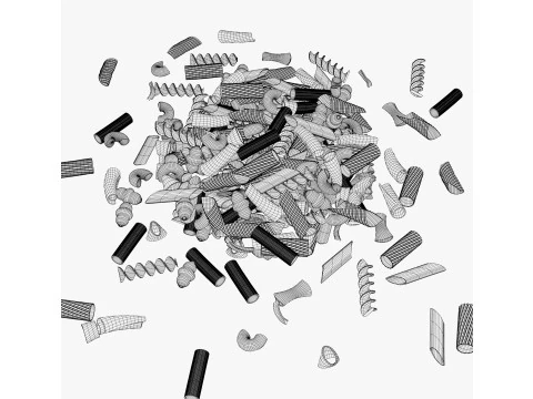 Pasta Shapes Assortment M1 3D Model