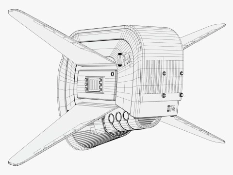 Sci-Fi Surveillance Drone 074 M1 3D Model
