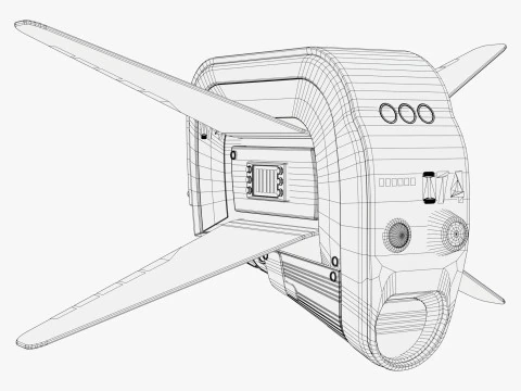 Sci-Fi Surveillance Drone 074 M1 3D Model