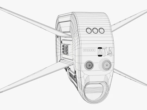 Sci-Fi Surveillance Drone 074 M1 3D Model