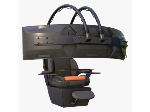 Gaming Workstation Chair with Triple Monitor M1 3D Model