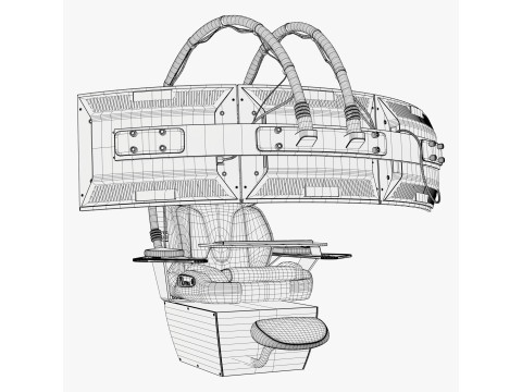 Gaming Workstation Chair with Triple Monitor M1 3D Model