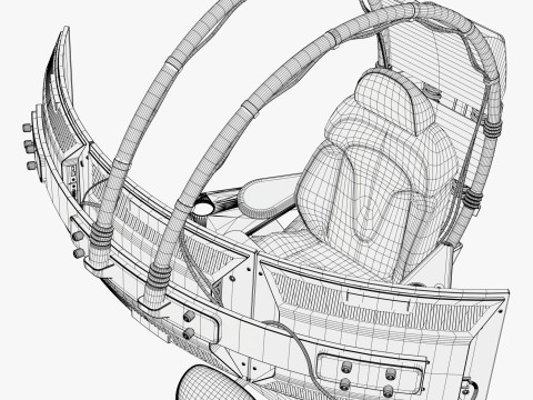 Gaming Workstation Chair with Triple Monitor M1 3D Model