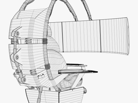 Gaming Workstation Chair with Triple Monitor M1 3D Model