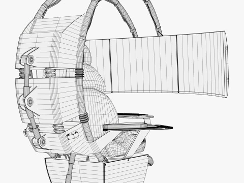 Gaming Workstation Chair with Triple Monitor M1 3D Model
