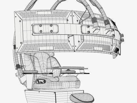 Gaming Workstation Chair with Triple Monitor M1 3D Model