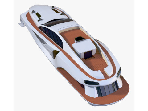 Высокоскоростная яхта класса люкс М1 3D Модель