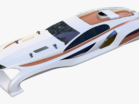 Высокоскоростная яхта класса люкс М1 3D Модель