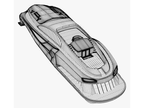 Высокоскоростная яхта класса люкс М1 3D Модель