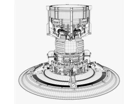 Generatore di nuclei di potenza di fusione fantascientifica M1 Modello 3D