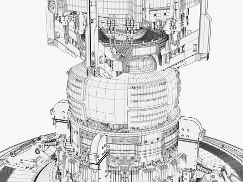 공상 과학 융합 동력 코어 생성기 M1 3D 모델