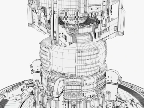 Generatore di nuclei di potenza di fusione fantascientifica M1 Modello 3D