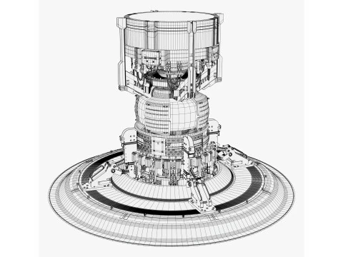 Generatore di nuclei di potenza di fusione fantascientifica M1 Modello 3D