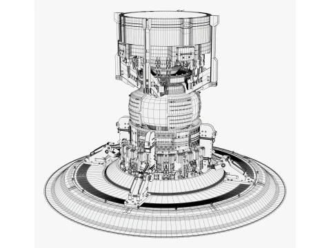 Generatore di nuclei di potenza di fusione fantascientifica M1 Modello 3D