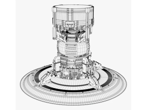 Generatore di nuclei di potenza di fusione fantascientifica M1 Modello 3D
