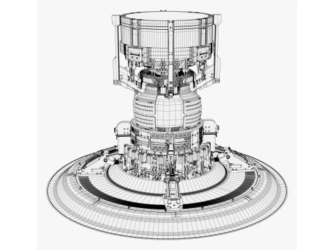 Generatore di nuclei di potenza di fusione fantascientifica M1 Modello 3D