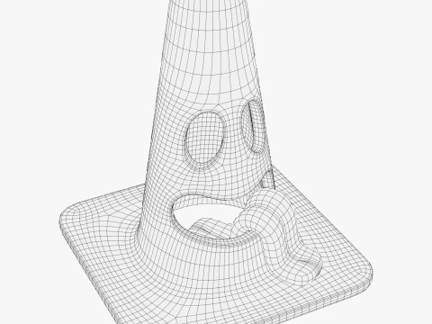 Kartun Kerucut Lalu Lintas Terbuang M1 Model 3D