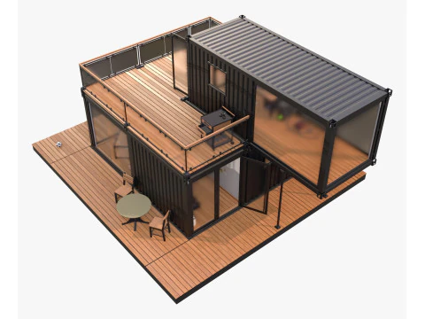 Moderna casa container modulare a 2 piani M1 Modello 3D