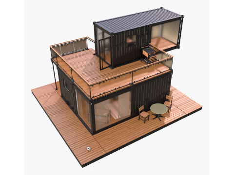 Moderna casa container modulare a 2 piani M1 Modello 3D