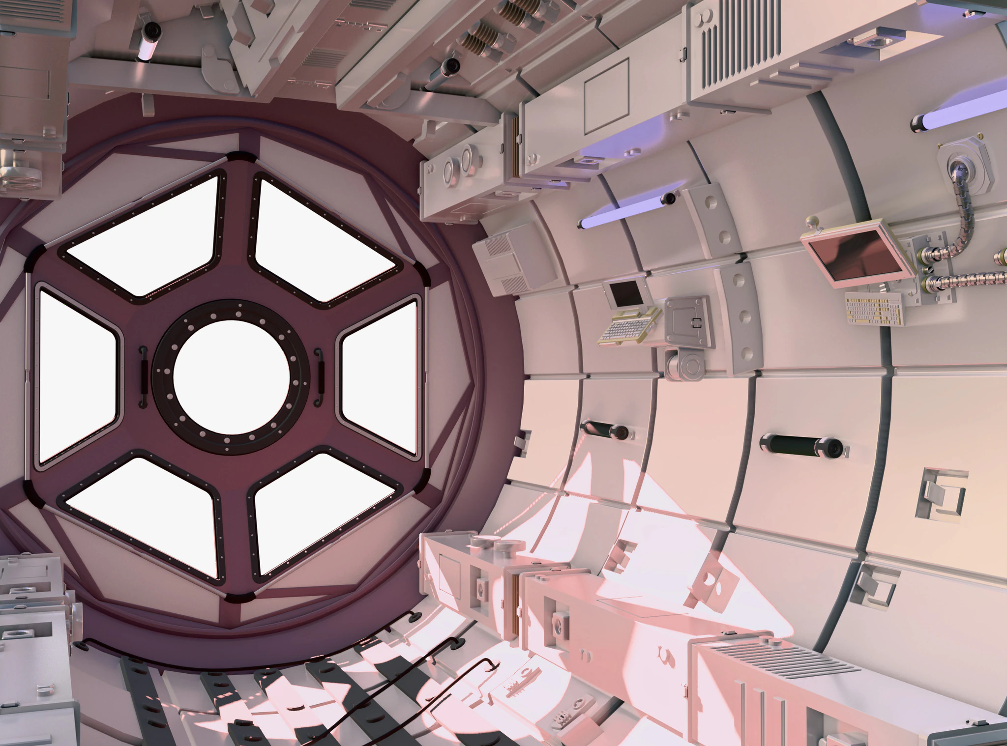 Sci-Fi Space Station Observation Deck M1 3D Model .c4d .max .obj .3ds .fbx .stl .blend 