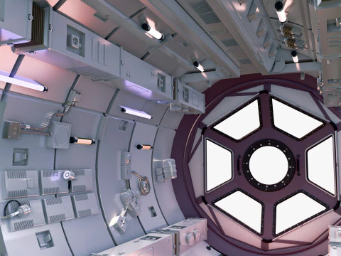 Sci-Fi Space Station Observation Deck M1 3D Model