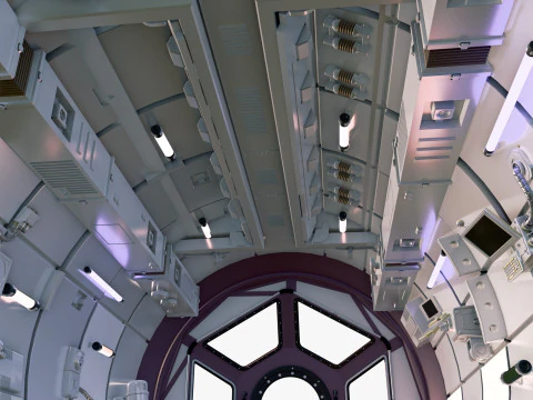 Sci-Fi Space Station Observation Deck M1 3D Model