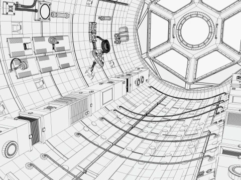 Sci-Fi Space Station Observation Deck M1 3D Model