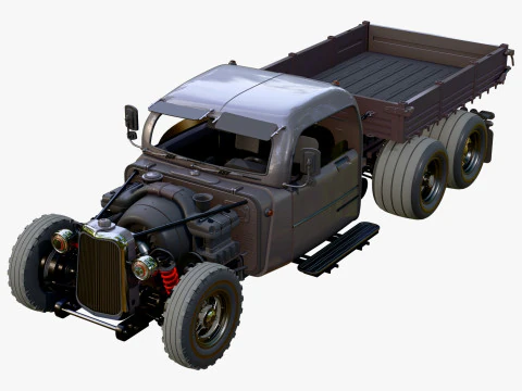 Camion Hot Rod retr&ograve; M1 Modello 3D