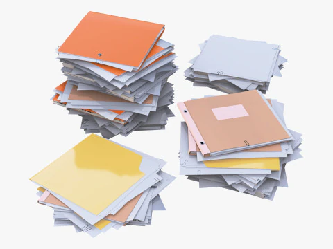 Set pile di scartoffie per ufficio M1 Modello 3D