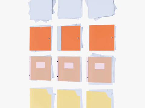 Set pile di scartoffie per ufficio M1 Modello 3D