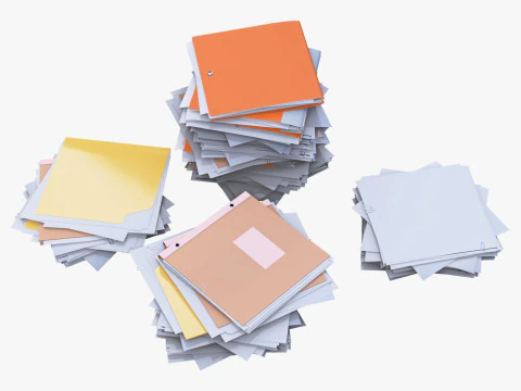 Set pile di scartoffie per ufficio M1 Modello 3D