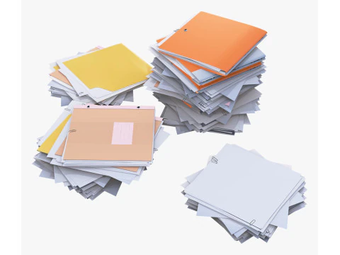 Set pile di scartoffie per ufficio M1 Modello 3D