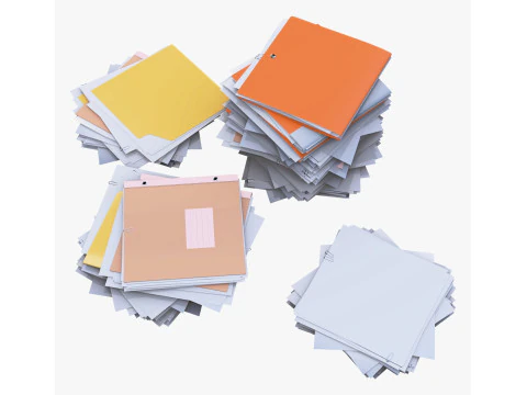 Set pile di scartoffie per ufficio M1 Modello 3D