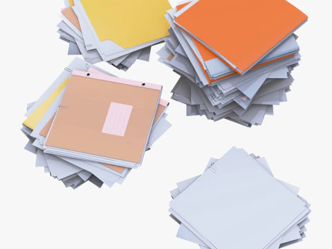 Set pile di scartoffie per ufficio M1 Modello 3D