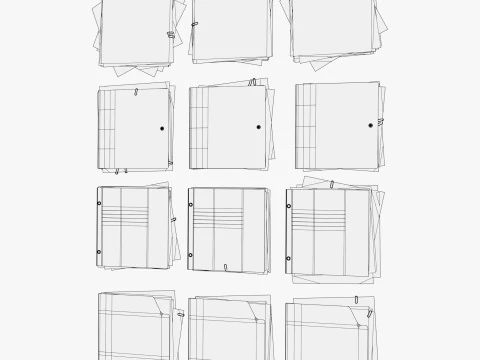 Set pile di scartoffie per ufficio M1 Modello 3D