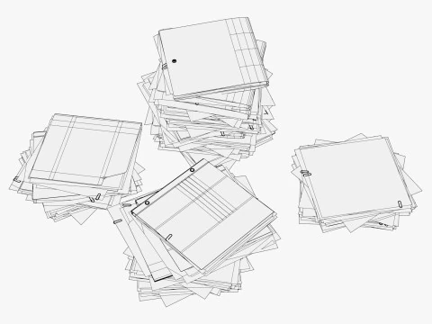 Set pile di scartoffie per ufficio M1 Modello 3D