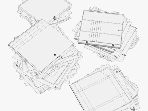 Set pile di scartoffie per ufficio M1 Modello 3D
