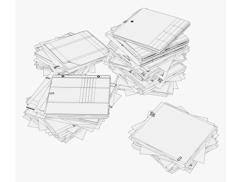 Set pile di scartoffie per ufficio M1 Modello 3D