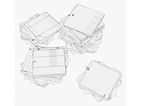 Set pile di scartoffie per ufficio M1 Modello 3D